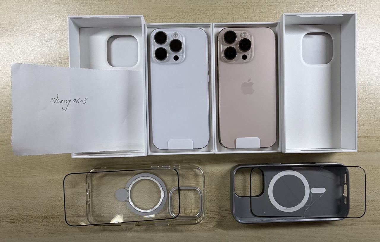 拍賣 Iphone 16 Pro 256G x2: 白色鈦金屬 x1, 沙漠色鈦金屬 x1 1 main cover mark 1